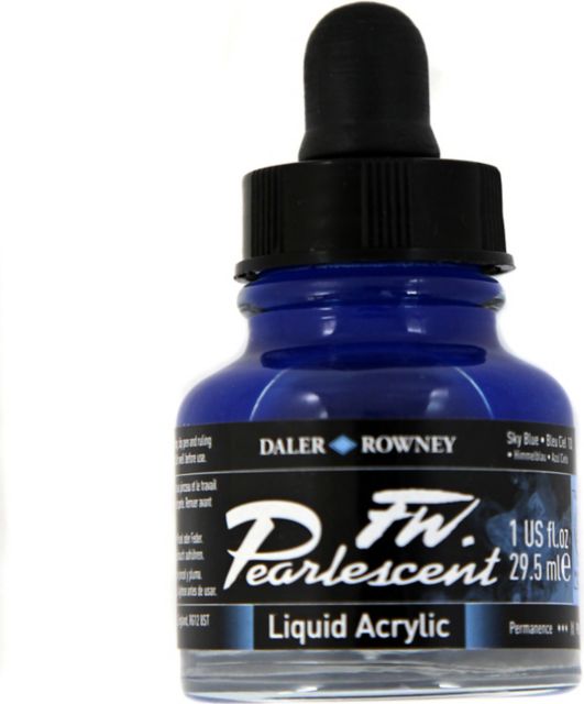 PEARLESCENT INK  1 OZ SKY BLUE