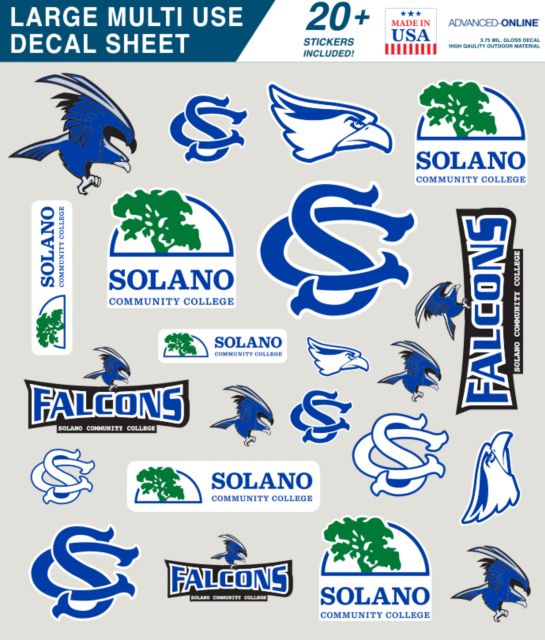 Solano Large Multi Use Decal Sheet Solano Community College Sticker Sheet - ONLINE ONLY
