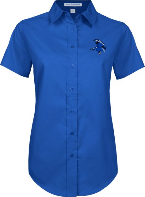 Solano Womens Twill Button Up Short Sleeve  Solano Community College Falcon - ONLINE ONLY