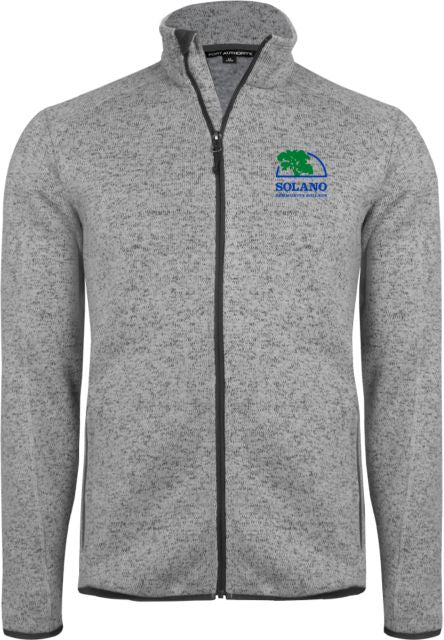 Solano Heather Sweater Fleece Jacket Solano Community College Institutional Mark - ONLINE ONLY