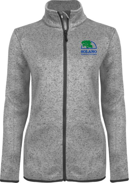 Solano Womens Heather Fleece Jacket Solano Community College Institutional Mark - ONLINE ONLY