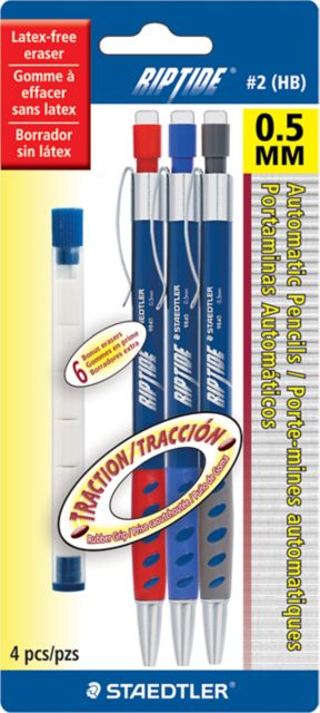MECH PENCIL .5MM 3PK RIPTIDE