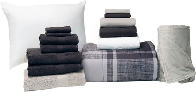 Essential 17pc Twin XL Bundle in Black Plaid - SHIPS 8/1 FOR IN-STORE PICKUP ON FALL MOVE-IN WEEKEND.